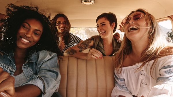 friends on a road trip