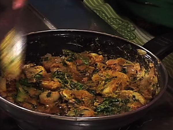 Banana Stem Curry With Methi Recipe