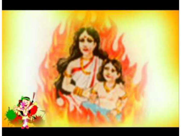 ಮಗನನ್ನು ಅಗ್ನಿಜ್ವಾಲೆ ತಳ್ಳಿದ ಹಿರಣ್ಯಕಶಿಪು