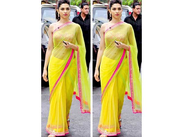 ನಿಯೋನ್ ಹಳದಿ ಸೀರೆ