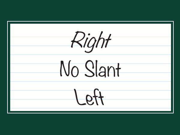 ಅಕ್ಷರ ಬಲಗಡೆಗೆ ವಾಲಿರುವುದು