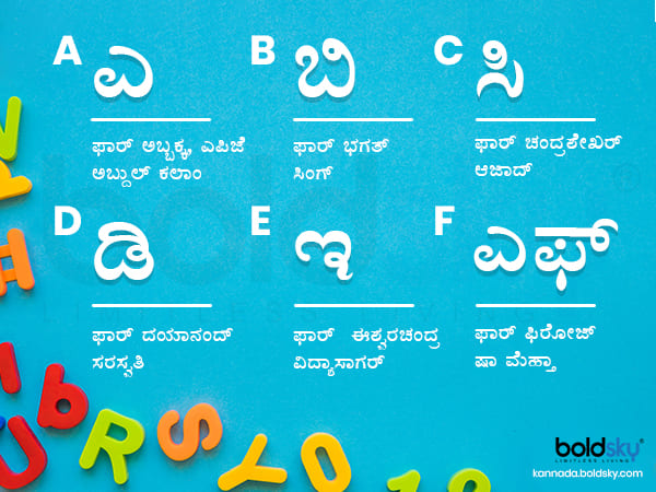 ಎ, ಬಿ, ಸಿ, ಡಿ ಇ, ಎಫ್‌