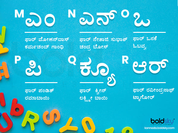 ಎಂ, ಎನ್,ಒ, ಪಿ, ಕ್ಯೂ