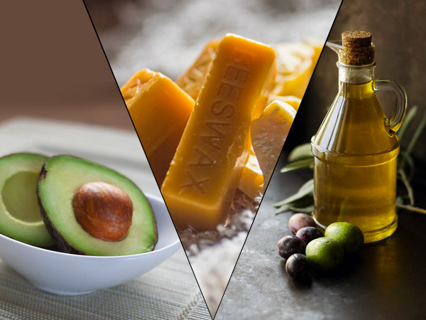 2. ಬೆಣ್ಣೆ ಹಣ್ಣು, ಜೇನಿನ ಮೇಣ, ಆಲೀವ್ ಎಣ್ಣೆ