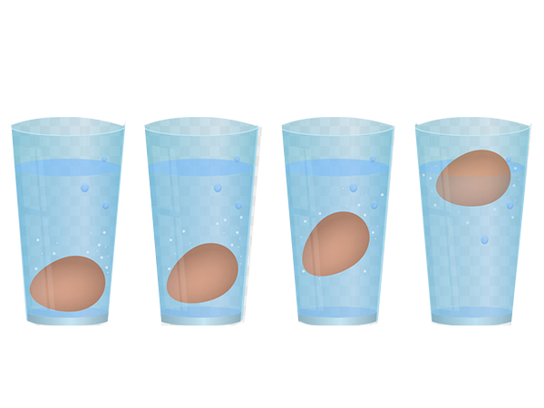 1. ಮೊಟ್ಟೆ ನೀರಿನಲ್ಲಿ ಮುಳುಗಿತೇ ಇಲ್ಲಾ ತೇಲಿತೇ?