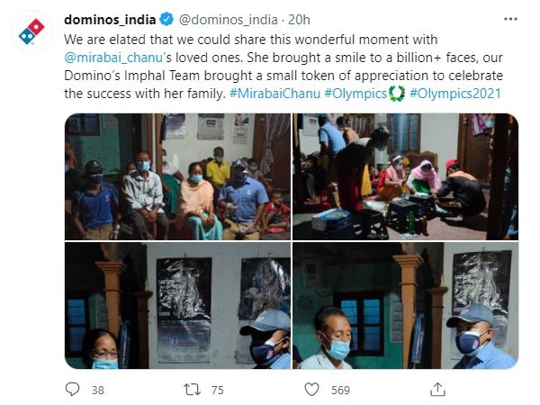 Dominos India offers weightlifter Mirabai Chanu free pizza for lifetime after winning silver medal at Tokyo Olympics