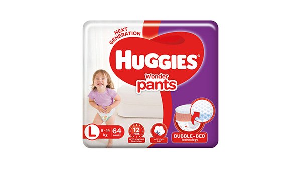 2. ಹಗ್ಗಿಸ್ ವಂಡರ್ ಪ್ಯಾಂಟ್ ಲಾರ್ಜ್ ಸೈಜ್ ಬೇಬಿ ಡಯಾಪರ್ ಪ್ಯಾಂಟ್: