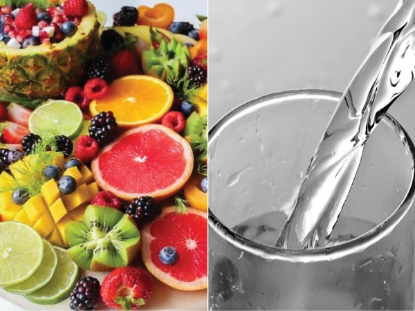 1. ಹಣ್ಣುಗಳು + ನೀರು