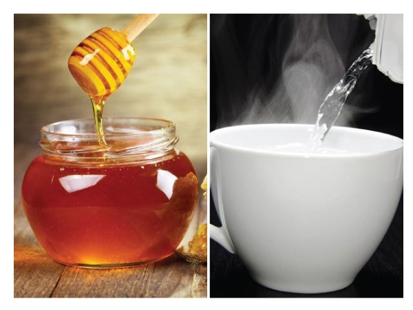 4. ಜೇನು + ಕುದಿಯುವ ನೀರು