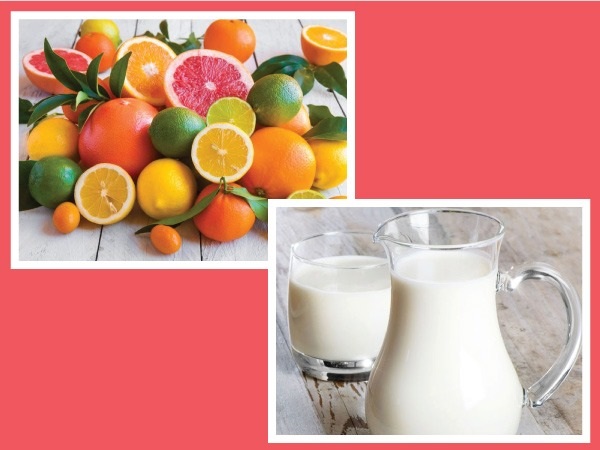 9. ಹಾಲು ಮತ್ತು ಸಿಟ್ರಸ್ ಆಹಾರ