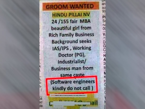 Matrimonial ad with ‘software engineers, don’t call goes viral on internet 