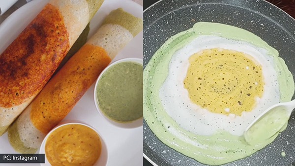 tri color dosa recipe