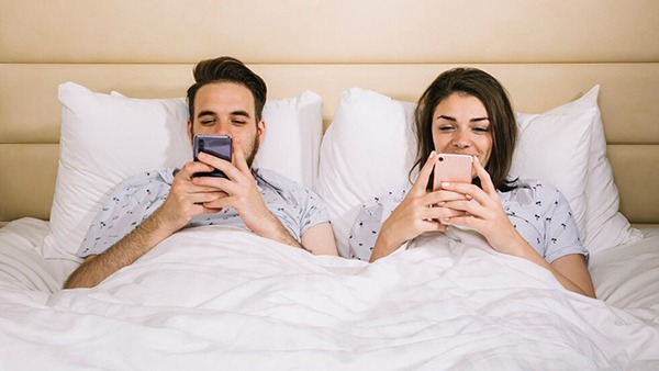 using mobile in bedroom,