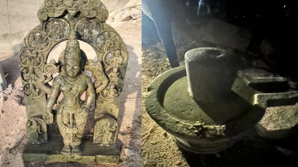 Ancient Vishnu Idol And Shivalinga Ancient Vishnu Idol And Shivalinga