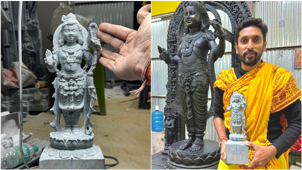 Sculptor Arun Yogiraj Carves Small Ram Lalla Idol Pic Goes Viral