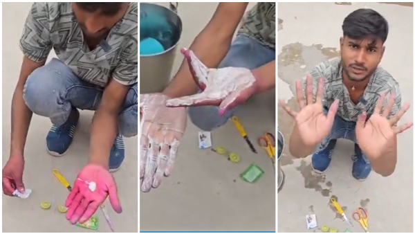 Man Removes Color From His Hand Using Eno