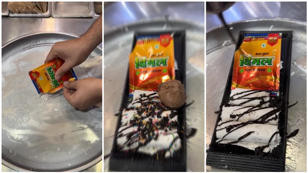 Ice Cream Rolls Using Vimal Paan Masala Video Gone Viral