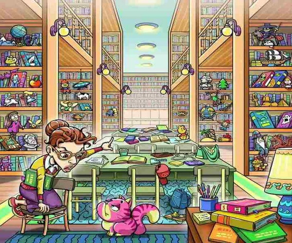 Find A Mouse In This Picture Which Hidden In This Library