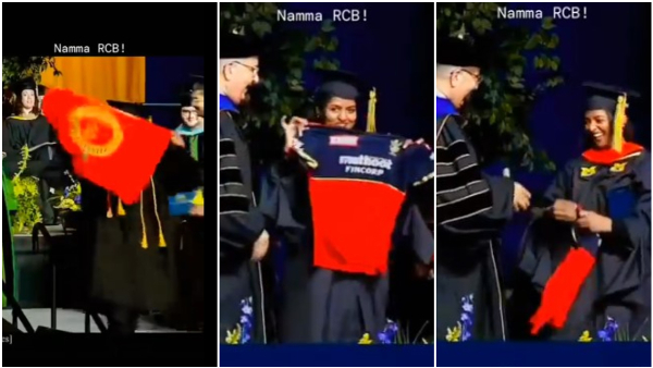 RCB Jersey On Stage At US University Fans Gone Crazy After Seen This RCB Jersey On Stage At US University Fans Gone Crazy After Seen This