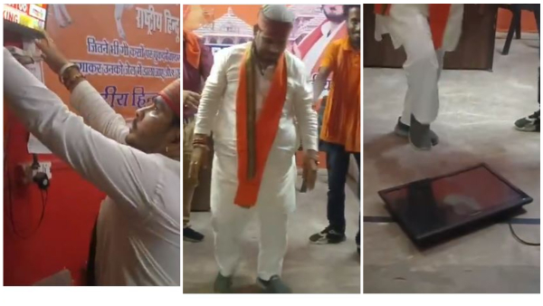 A Fan Broke The TV And Set It On Fire In Frustration Of BJP s Defeat