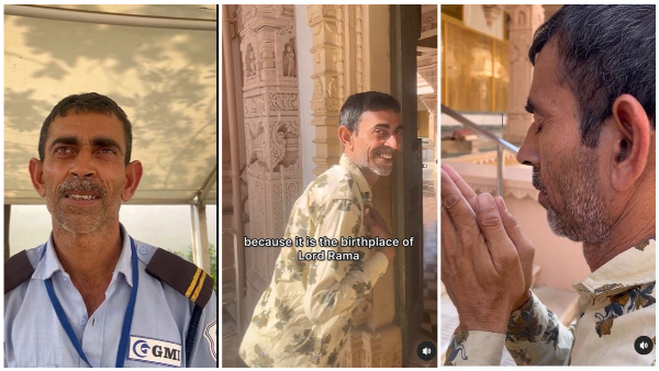 Influencer Fulfils Security Guard s Wish To See Ram Mandir Influencer Fulfils Security Guard s Wish To See Ram Mandir