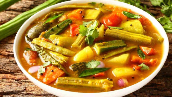 How To Make Mixed Vegitables Sambar In Cooker In Kannada