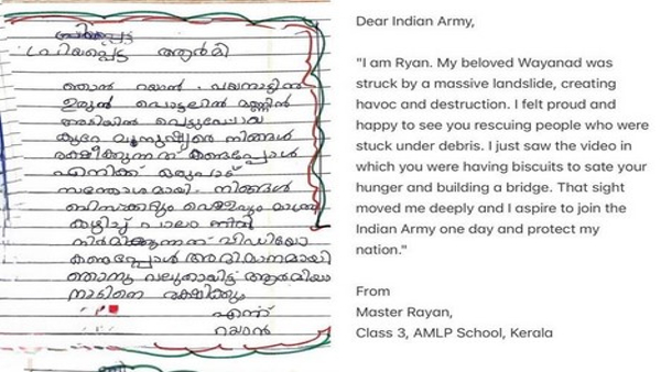 Kerala Boy Who Wrote A Letter After Seeing The Work Of Soldiers