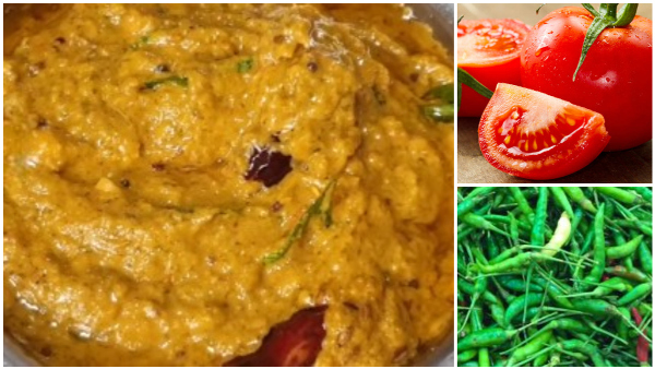 How To Make Tomato Green Chilli Chutney Recipe At Home In Kannada