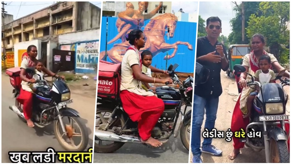 Woman Food Delivery Agent Rides With Her Child Internet Say Salute