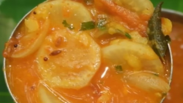 How To Make Hotel Style Radish Sambar At Home In Kannada