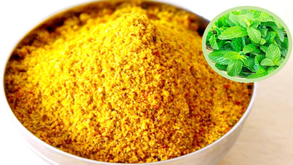 How To Make Pudina Chutney Powder A Home In Kannada