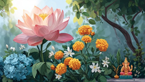 21 flowers for Ganesha