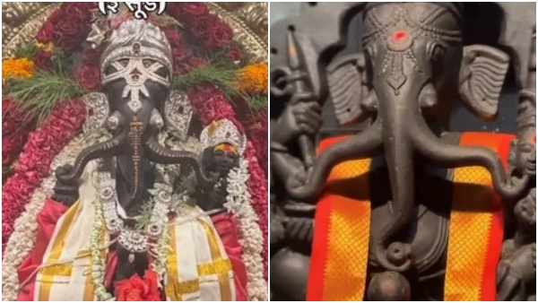 Rare Ganesha Idol With Three Trunks And Six Arms