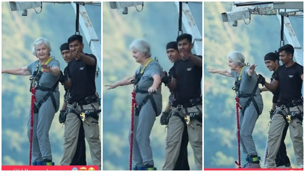 83-Year-Old Woman Bungee Jumping