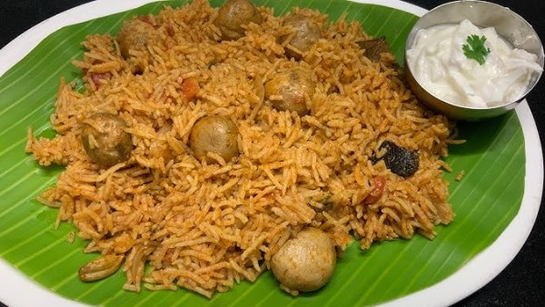 mushroom biryani recipe