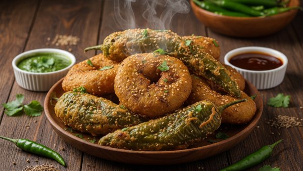 Rajasthani Street Style Mirchi Vada Recipe