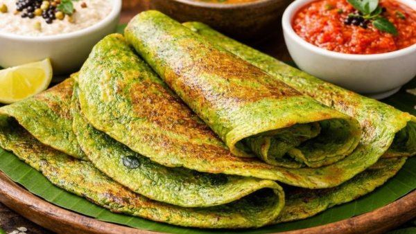 Palak Dosa Recipe for Breakfast