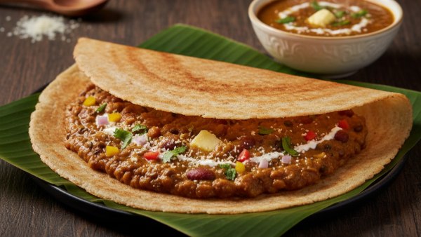 Dal Makhani Dosa for breakfast