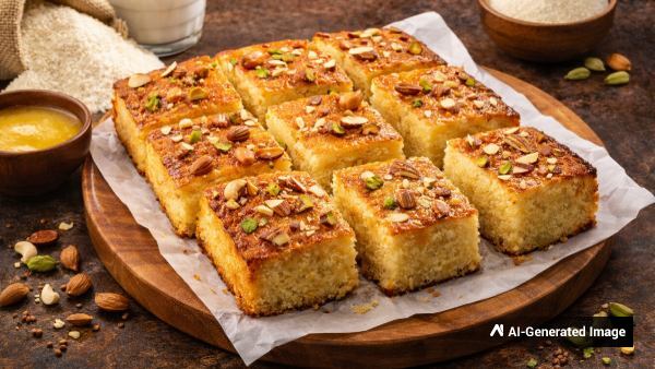 Suji Ghee Cake Suji Ghee Cake