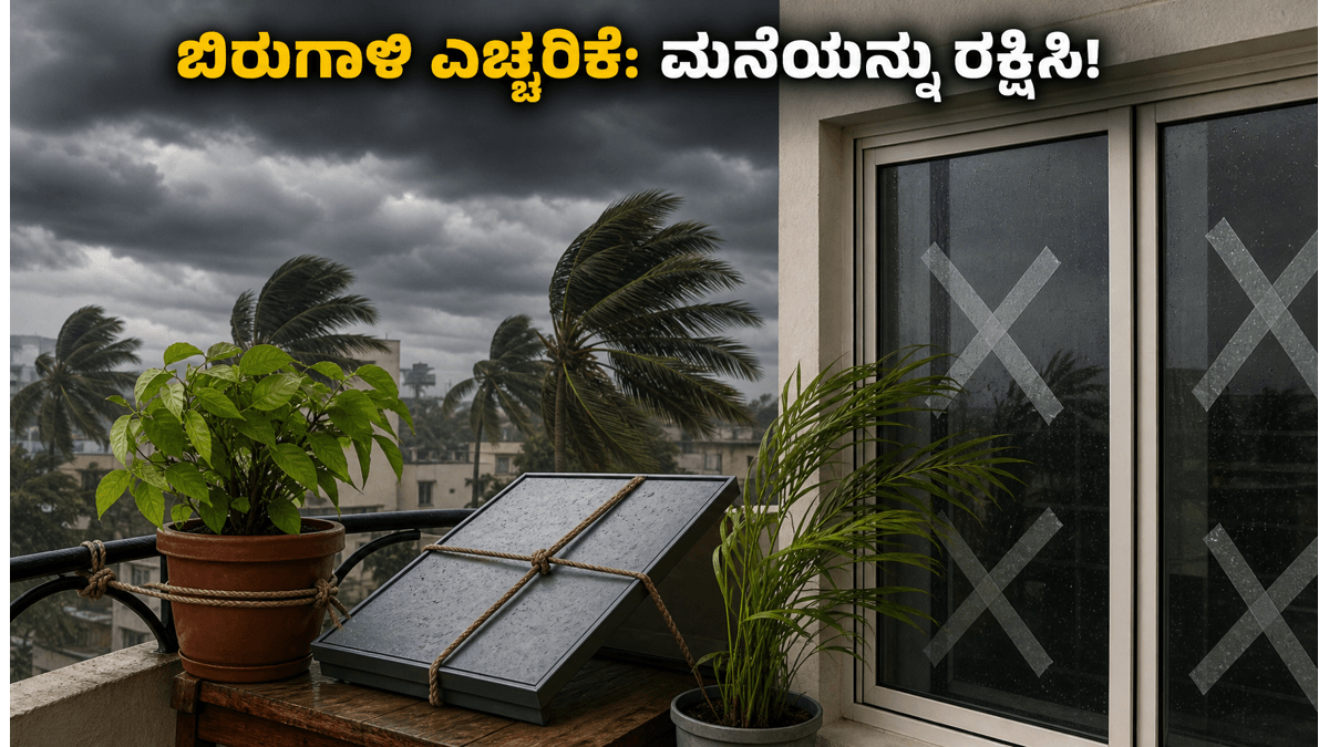 ಪಂಜಾಬ್-ಹರಿಯಾಣದಲ್ಲಿ ಭಾರಿ ಬಿರುಗಾಳಿ ಎಚ್ಚರಿಕೆ: ನಿಮ್ಮ ಮನೆಯನ್ನು ಸುರಕ್ಷಿತವಾಗಿಡಲು ಈ 20 ನಿಮಿಷಗಳ ಟಿಪ್ಸ್ ಪಾಲಿಸಿ!