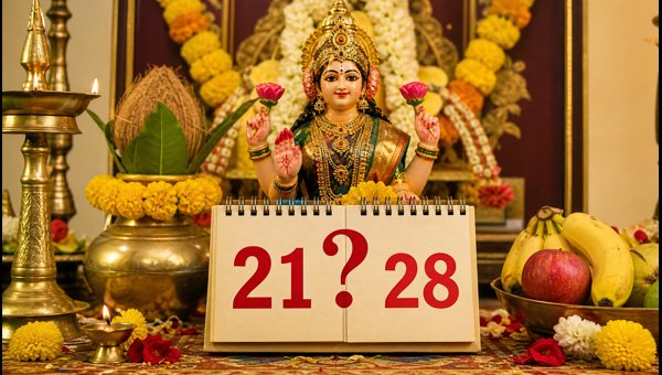 Varamahalakshmi Vrata 2026 Date: August 21 or 28? How to Resolve the Confusion Varamahalakshmi Vrata 2026 Date: August 21 or 28? How to Resolve the Confusion