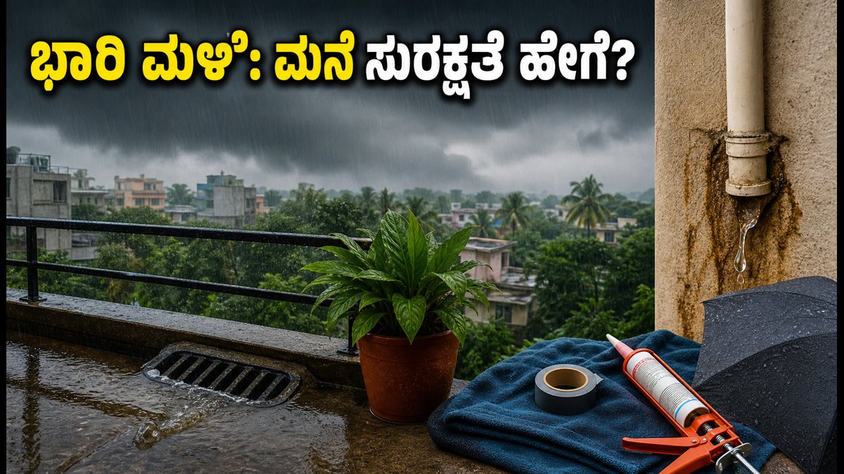 ಭಾರಿ ಮಳೆ ಎಚ್ಚರಿಕೆ: ನಿಮ್ಮ ಮನೆ ಮತ್ತು ಬಾಲ್ಕನಿ ಸುರಕ್ಷಿತವಾಗಿಡಲು ತಕ್ಷಣವೇ ಈ ಕೆಲಸ ಮಾಡಿ