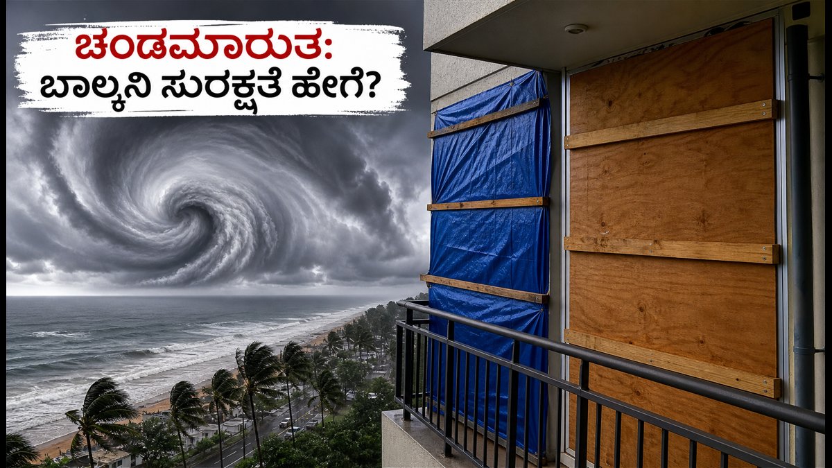 ಚಂಡಮಾರುತದ ಭೀತಿ: ನಿಮ್ಮ ಬಾಲ್ಕನಿ ಮತ್ತು ಕಿಟಕಿಗಳನ್ನು 30 ನಿಮಿಷದಲ್ಲಿ ಸುರಕ್ಷಿತವಾಗಿಡುವುದು ಹೇಗೆ?