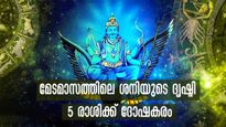 ശനിയുടെ ദൃഷ്ടി അതി ദോഷഫലങ്ങളും അത്യാപത്തും ഈ രാശിക്കാര്‍ക്ക്  മേടമാസത്തില്‍