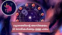 ഇടവത്തില്‍ വ്യാഴത്തിന്റെ അസ്തമയം; 12 രാശികള്‍ക്കും ഗുണദോഷ സമ്മിശ്ര ഫലം