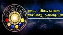 മേടം, ഇടവം, മിഥുനം...... മീനം ഓരോ രാശിക്കാര്‍ക്കും ഓരോ പ്രത്യേകതകള്‍, നിങ്ങളുടേത് എങ്ങനെ?