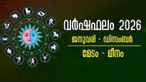 വര്‍ഷഫലം 2026: പുതുവര്‍ഷത്തില്‍ കരിയര്‍, ധനം, ജോലി, ദാമ്പത്യം, വിവാഹം 12 രാശിക്കും ഇപ്രകാരം, സമ്പൂര്‍ണം കൃത്യം
