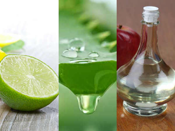 നാരങ്ങനീര്, കറ്റാര്‍ വാഴ നീര്, ആപ്പിള്‍ സിഡെര്‍ വിനെഗര്‍ 