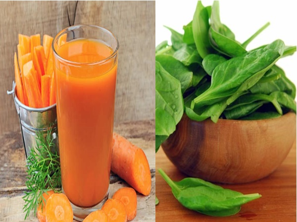 കാരറ്റ് ജ്യൂസും ചീര ജ്യൂസും