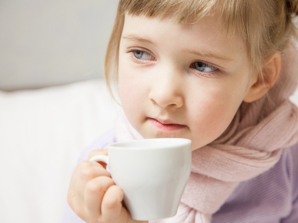 kid drinking tea